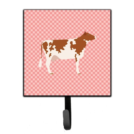 Carolines Treasures Ayrshire Cow Pink Check Leash or Key Holder BB7827SH4